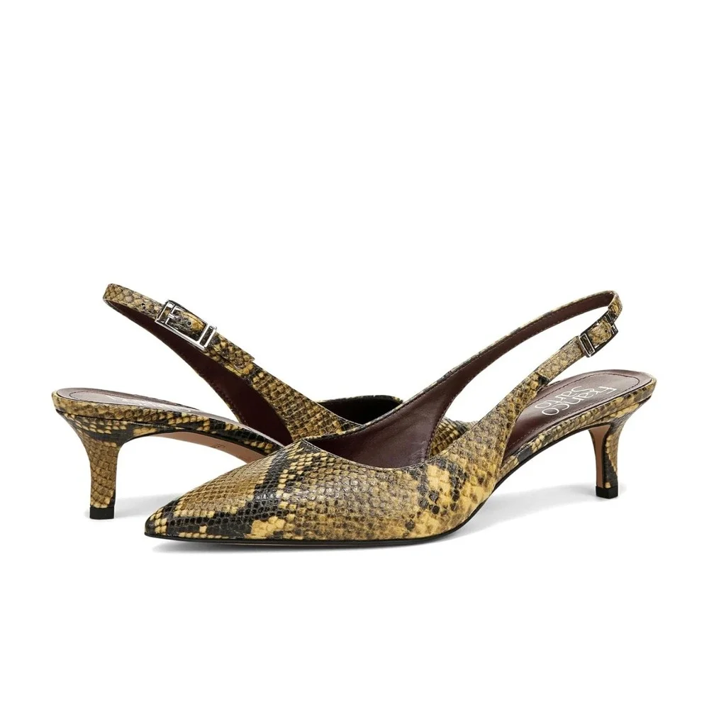 Franco Sarto Snakeskin Kate‎ Slingback Pump Size 6.5